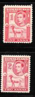 Somaliland Protectorate 1938 KG Blackhead Sheep 1a & 2a MLH - Somaliland (Protectorat ...-1959)