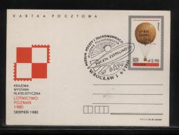 POLAND 1981 ZEPPELIN MAIL POST PHILATELIC STAMP EXPO COMM CANCEL WROCLAW POSTAL MUSEUM AIRSHIP - Zeppelins