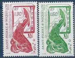 1988 SAINT PIERRE MIQUELON 490-91** Poisson, Morue - Unused Stamps