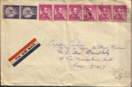 1960 LOS ANGELES X ROMA AIR MAIL - LINCOLN + LIBERTY - 2c. 1941-1960 Lettres