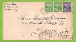 STORIA POSTALE LETTERA DA BROOKLYN PER GENOVA DEL 15-4-1950 - Storia Postale