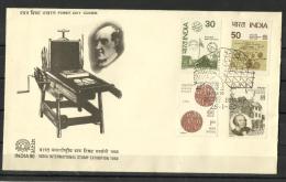 INDIA,  1980,  FDC,  International Philatelic Exhibition 4v Complete Set , Bombay Cancellation - Cartas & Documentos