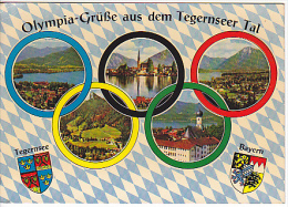 Allemagne. Bavière. Tegernsee. Salutations Olympiques.Blasons. Carte Mosaïque. - Tegernsee