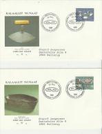 GREENLAND  1986 –SET OF 2 FDC OLD UTENSILS - KNIVES - LAMPE ADDR TO HELLERUP W 1 ST EACH OF 3,80+6,50 KR  POSTM.ILULISSA - Non Classés