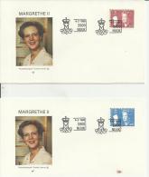 GREENLAND  1988 – SET OF 2 FDC QUEEN MARGRETHE II - PORTRAIT PHOTO GRETHE LISSNER W 1 ST EACH OF 3,00-4,10 KR  POSTM.NUU - Non Classés