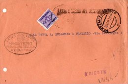 BUSTA  POSTALE COMMERCIALE  -REGIE POSTE-MINISTERO PRODUZIONE BELLICA X DELEFAG-SEGNATASSE CENT.50-18-10-1943 - Strafport