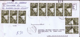 Letter For The USA  Spectacular Franking: 20 Stamps - Aéreo