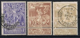 Sellos Serie Exposiciones Bruxelles. Saint Michel Y Dragon 1896,  Num 71 A 73 º/* - 1894-1896 Expositions