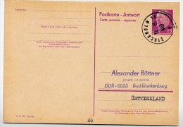 DDR P74 A Antwort-Postkarte STOCKHOLM Schweden 1969 - Sonstige & Ohne Zuordnung