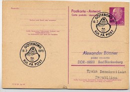 KUL PÅ POST GÖTEBORG 1970 On East German Reply Postal Card P74A - Otros & Sin Clasificación