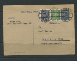 Poland 1930 Upgrated Postal Stationary Card Lodz- Berlin - Covers & Documents