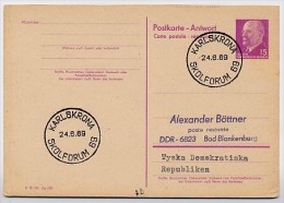 SKOLFORUM KARLSKRONA 1969 On East German Reply Postal Card P74A - Andere & Zonder Classificatie