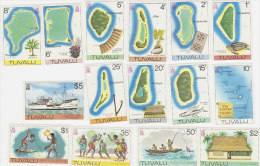 Tuvalu 1976 Definitive To $ 5.00 Watermarked Paper Set 15 MNH - Tuvalu