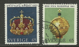 SCHWEDEN Sverige Sweden 1971 Königliche Regalien Michel 725 - 726 O - Gebraucht