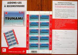 2004 - 10 TIMBRES TSUNAMI - CROIX ROUGE PLUS PUBLICITE- PLANCHE 6 - ICI PAS LA BONNE PHOTO - 2001-2010