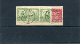 Greece- "Flying Mercury" 5l. Thin Paper, III & "Engraved" 10l. Fragment W/ "Chalkis -5.11.1911" Type X With Ornament Pmk - Poststempel - Freistempel