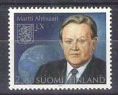 FINLANDIA 1997 - 60 ANIVERSARIO DE MARTTI AHTISAARI - YVERT Nº 1357 - Neufs