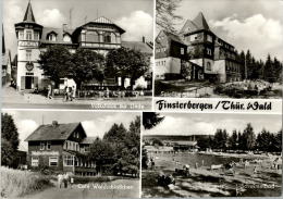 AK Finsterbergen, Volkshaus Zur Linde, Schwimmbad, Waldschlößchen, Ung, 1980 - Friedrichroda