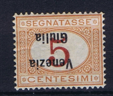 Italy: Venezia Giulia  Sa 1 MH/*,   Soprastampa Capovolta, Segnatasse, Signed, Surcharge Reversed - Venezia Giuliana