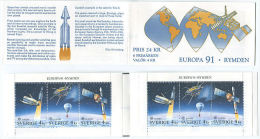 SUEDE 1991 - Europa, Espace, Ariane, Hermes, Tele X, Freja - Carnet 2 X 3 TP Neufs Sans Charniere (Yvert C1653) - Unused Stamps