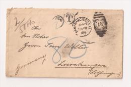 RARE Lettre Départ SAN FRANCISCO TAXEE Arrivée ALLEMAGNE DEUTSCHES CONSULAT  Pour LORCHINGEN 1900 - Cartas & Documentos