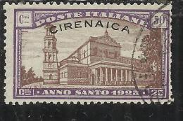 COLONIE ITALIANE CIRENAICA 1925 ANNO SANTO HOLY YEAR CENT. 50+ 25 C TIMBRATO USED - Cirenaica