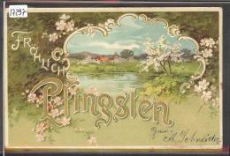 PENTECÔTE - PFINGSTEN - CARTE EN RELIEF - PRÄGE KARTE - TB - Pinksteren