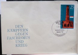 Enveloppe FDC  + Timbre Den Kampfern Gegen Faschismus Und Krieg Cachet Berlin Mahnmal Wiltz 1er Jour 1971 Luxemburg - Collections