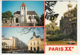 75 - Paris 20 ème - L'église St Germain De Charonne - La Marie - Place Gambetta - Les Buttes Chaumont - District 20