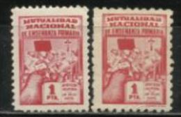 937- SELLOS FISCALES MUTUALIDAD MAGISTERIO ENSEÑANZA CON Y SIN PIE DE IMPRENTA.SPAIN REVENUE FISCAUX.STEMPELMARKEN.  LEH - Revenue Stamps