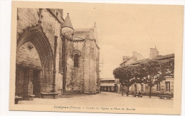 LUSIGNAN--PORTAIL DE L'EGLISE ET PLACE DU MARCHE - Lusignan