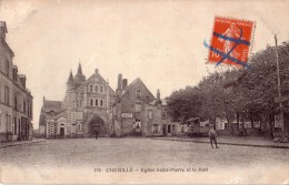 CHEMILLE Eglise Saint Pierre Et Le Mail ( Carte Circulée 1921  Café ) - Chemille