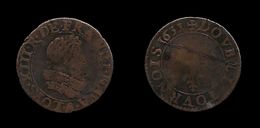 LOUIS XIII . DOUBLE TOURNOIS . BUSTE JUVENILE ET COL FRAISE . 1631 A  ( PARIS ) . - 1610-1643 Louis XIII Le Juste