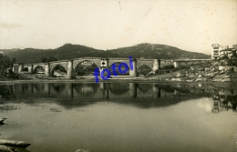 REAL PHOTO POSTCARD PUENTE RIO MINO MINHO ORENSE GALICIA ESPAÑA SPAIN CARTE POSTALE - Orense