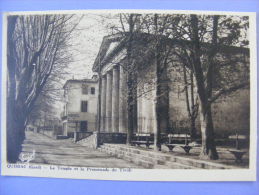 CPA Quissac (30) - Le Temple (Protestant) Et La Promenade Du Tivoli - Quissac