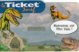 TICKET SURF FT NON GRATTE 200 EX RARE DINOSAURE - Billetes Surf