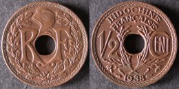 INDOCHINE  1/2 Cent 1938 Sortie De Rouleau SUP  INDOCHINA   INDOCINA PORT OFFERT - Cambodge