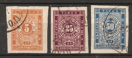 Bulgaria 1885-86  Postage Due  (o)  Mi.4-6 - Official Stamps