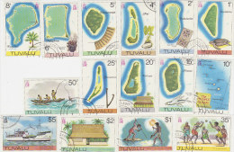 Tuvalu-1976 Definitives To $ 5.00  Watermark Paper Used Set - Tuvalu