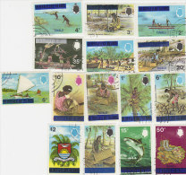 Tuvalu-1976 Overprinted Used Set - Tuvalu (fr. Elliceinseln)