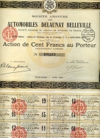 ACCION "AUTOMOBILES DELAUNAY BELLEVILLE" - Automobile