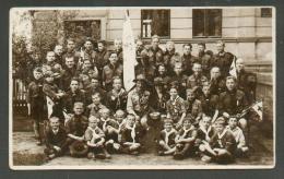 1929  LATVIA  RIGA  BOY SCOUT  UNIT  WITH  UNIT  SIGN  WOLF    , OLD  POSTCARD ,o - Pfadfinder-Bewegung