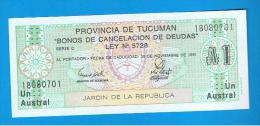 ARGENTINA  -  1 Austral 1987 SC  Provincia De TUCUMAN - Argentinië