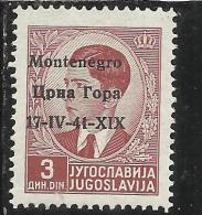 OCCUPAZIONE ITALIANA ITALY ITALIA MONTENEGRO 1941 SOPRASTAMPATO OVERPRINTED  3 D MNH - Montenegro