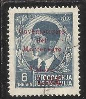 OCCUPAZIONE ITALIANA MONTENEGRO 1942 GOVERNATORATO RED OVERPRINTED SOPRASTAMPA ROSSA LIRE 6 D USATO USED OBLITERE' - Montenegro