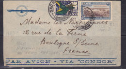 BRÉSIL LETTRE A DESTINATION DE LA FRANCE PAR AVION - Lettres & Documents