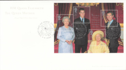 Great Britain FDC Scott #1943 Souvenir Sheet Of 4 Queen Mother's 100th Birthday - London Postmark - 1991-2000 Decimal Issues