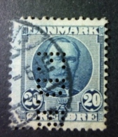 DANMARK 1907: Mi 55, PERFIN, O - FREE SHIPPING ABOVE 10 EURO - Used Stamps