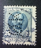 DANMARK 1907: Mi 55, PERFIN, O - FREE SHIPPING ABOVE 10 EURO - Used Stamps