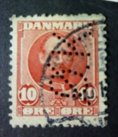 DANMARK 1907: Mi 54, PERFIN, O - FREE SHIPPING ABOVE 10 EURO - Used Stamps